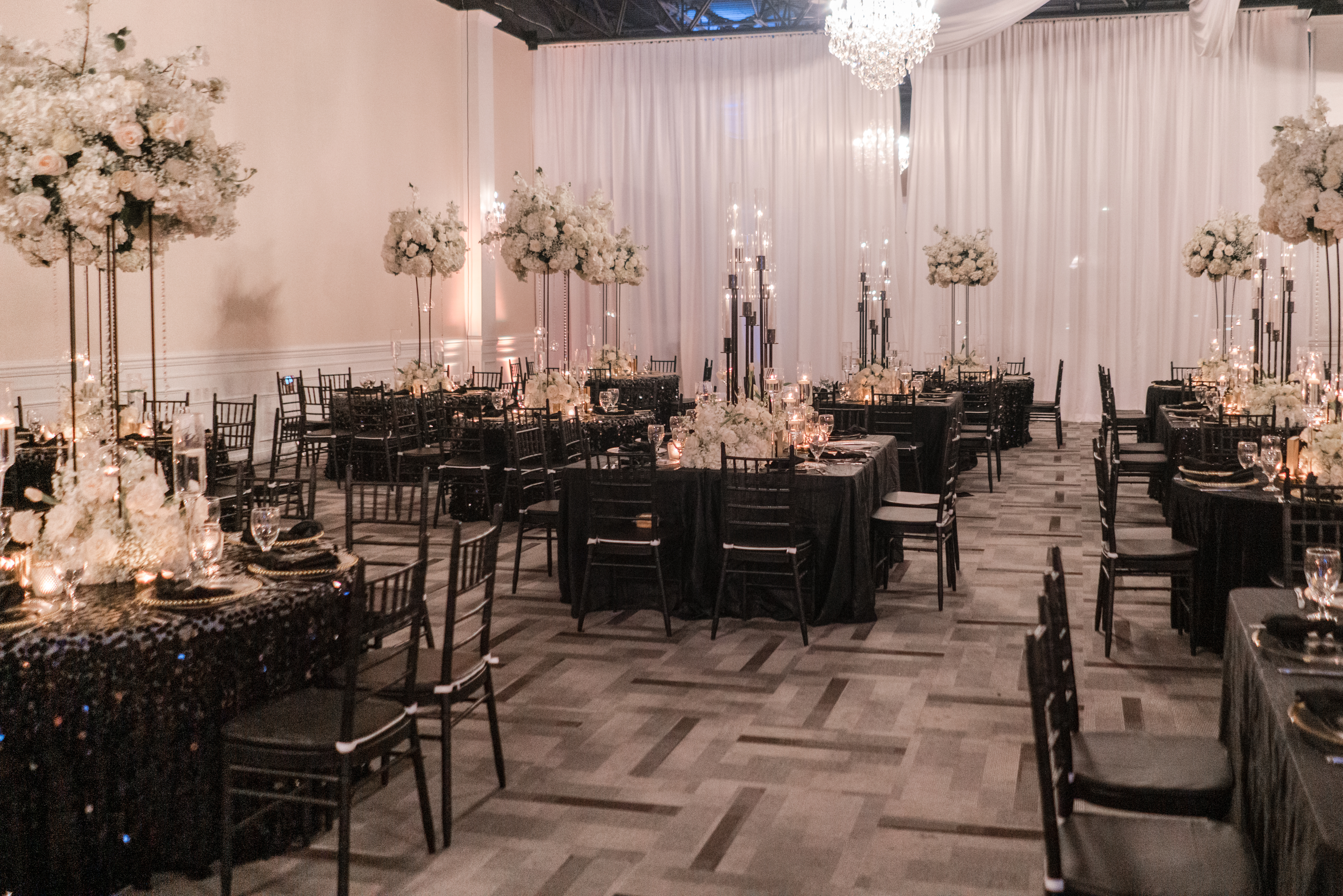 Black and white ballroom