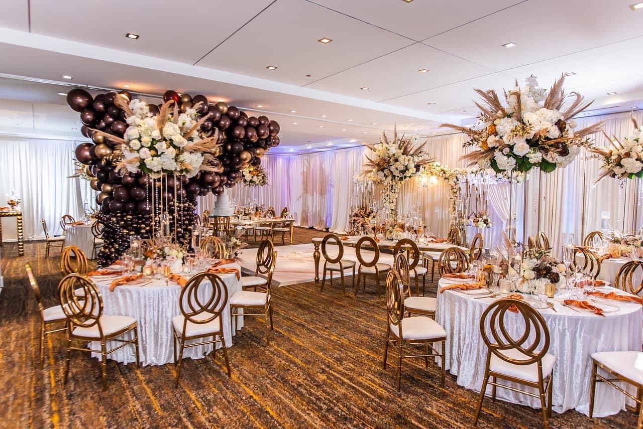 Rose gold ballroom event